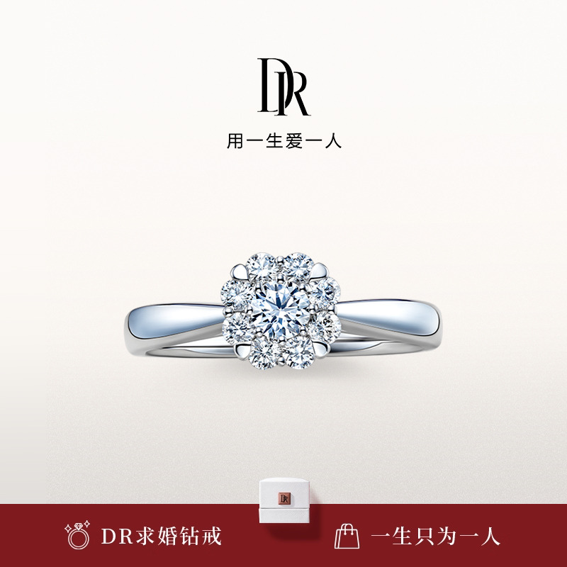 DR求婚钻戒群镶小钻天然钻石
