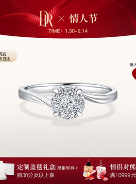 DRBELIEVE浪漫捧花求婚钻戒结婚群镶钻石铂金戒指碎钻J10206