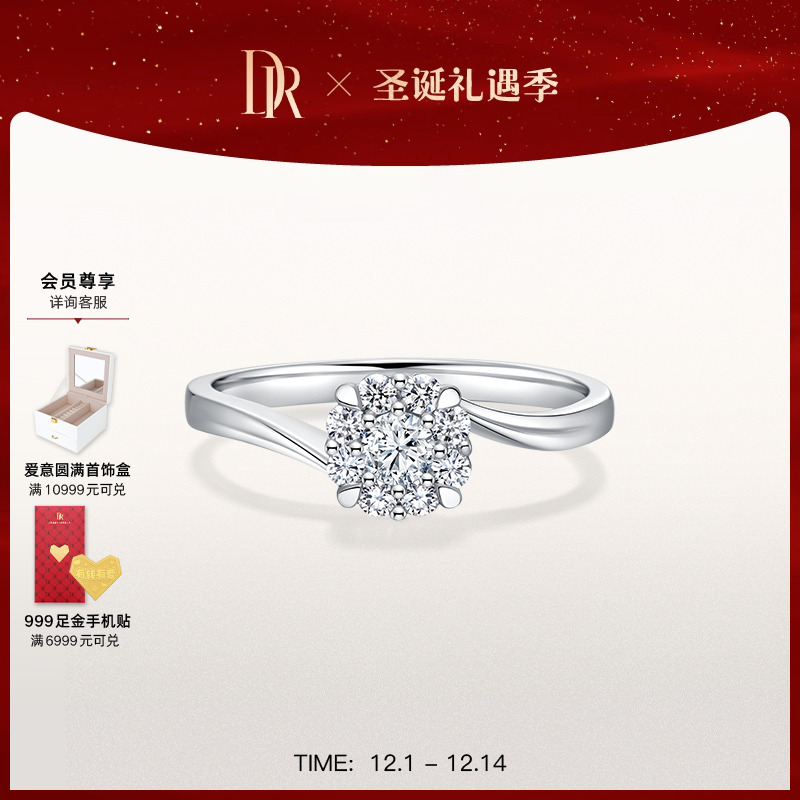 DR求婚钻戒群镶显钻国检证书