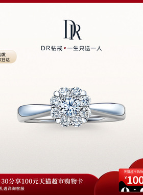 DRBELIEVE爱的捧花求婚钻戒钻石戒指群镶天然钻石A16023