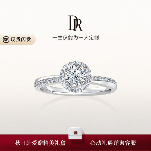 DR一生相随求婚钻戒铂金钻石戒指