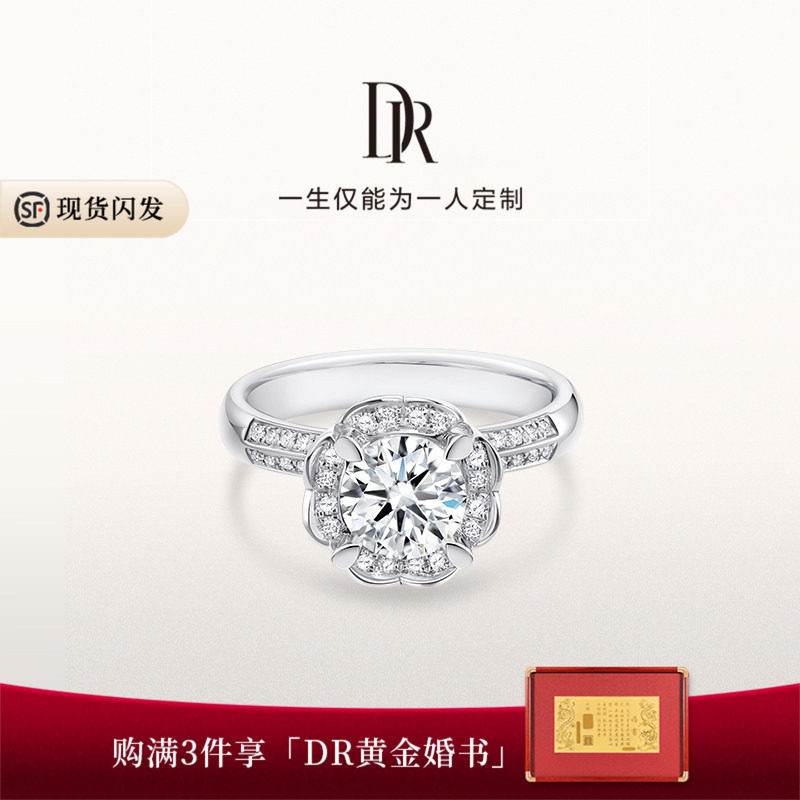 DR求婚钻戒群镶排钻1克拉图片