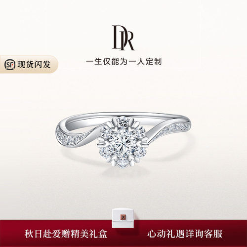 DR求婚钻戒六爪群镶圆形钻戒