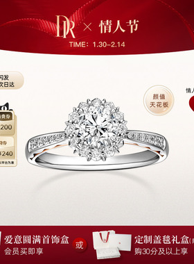 [情人节礼物]DR华美奢华款求婚钻戒群镶显大克拉戒教堂戒WJ0107