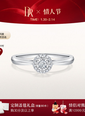DRBELIEVE心愿捧花求婚钻戒结婚群镶铂金钻戒WJ0055