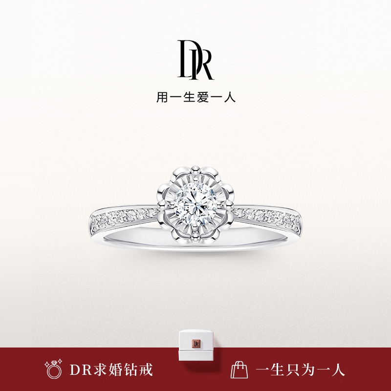 DR求婚钻戒群镶显钻国检证书