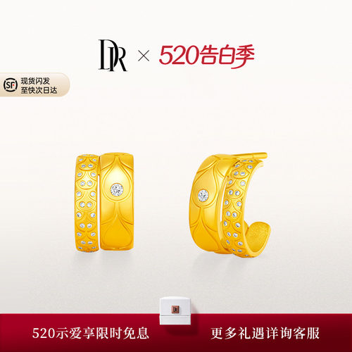 DR爱意恒久钻石黄金耳饰