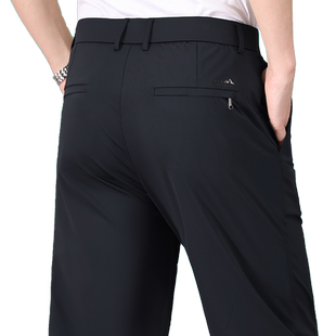 裤子男款夏季薄款爸爸休闲宽松型中老年男裤上班冰丝中年夏装西裤