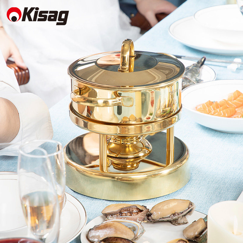瑞士Kisag 金火锅充气一人小火锅炉 会所酒店商用小火锅锅专用锅
