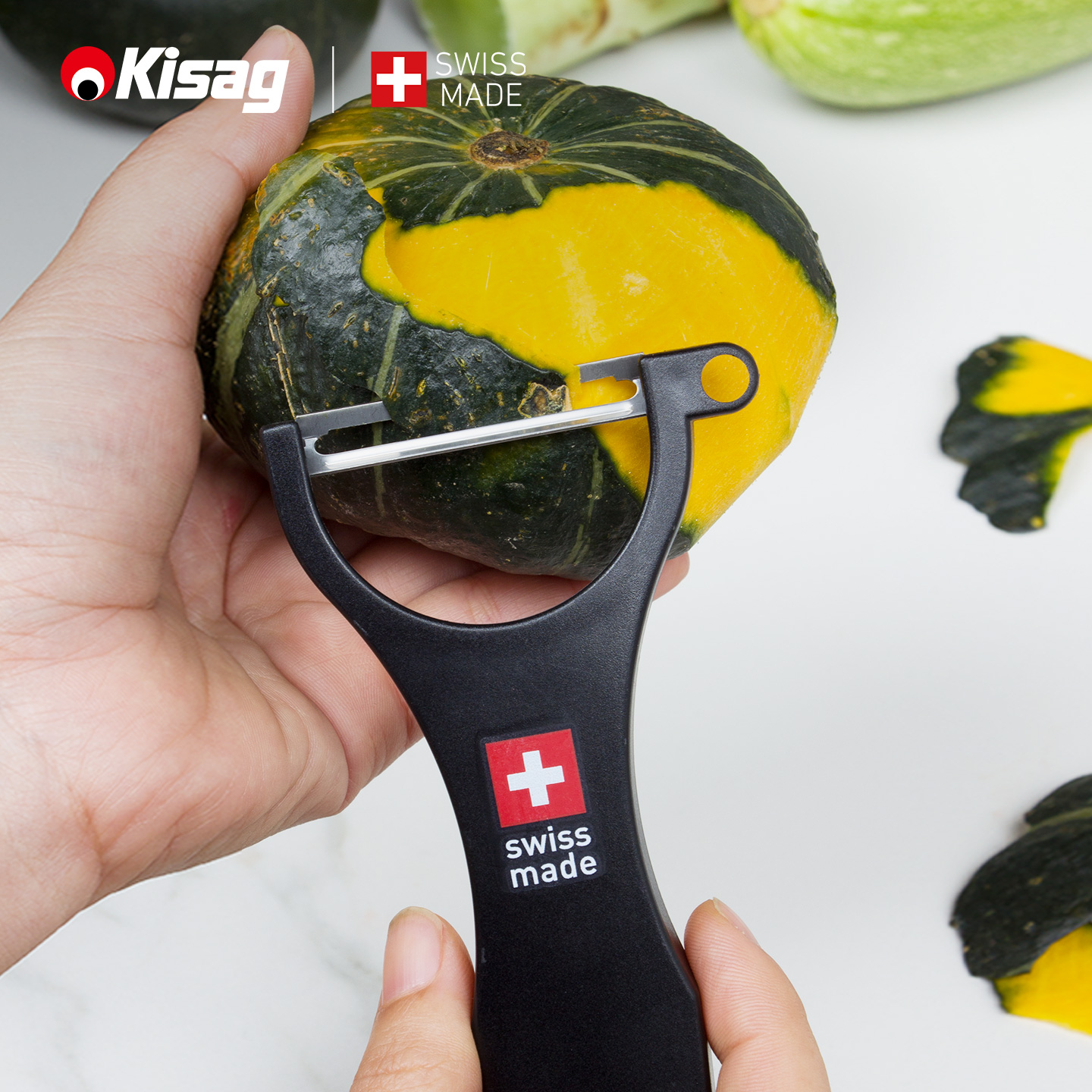 瑞士Kisag进口厚皮刀去皮打皮器南瓜冬瓜莴笋硬皮瓜果蔬菜刀