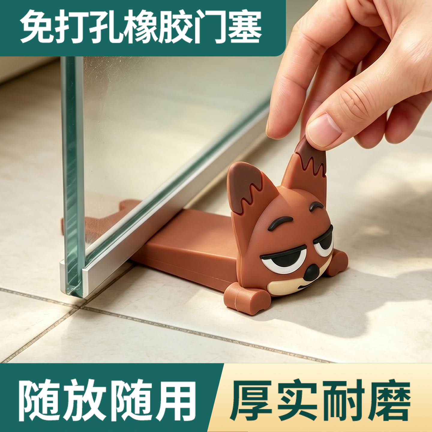 免打孔搪胶卡通动物防撞门挡图片