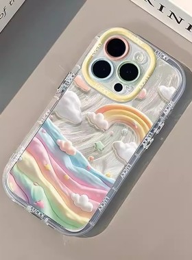 奶油云朵适用华为mate60pro手机壳新款pura70荣耀300/200/100/90羽纱magic7/6保护套nova13女12小众P40泡芙50