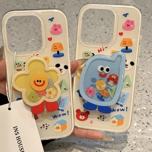 量尺小猫电话支架适用苹果16promax手机壳iphone15小米14华为mate60pro新款pura70保护套OPPOReno13女vivos20