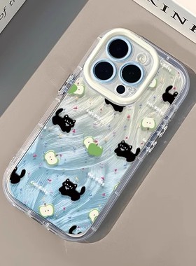 羽纱青苹果猫咪适用小米15手机壳红米k80保护套note14pro新款13/12/11小众k70/k60/50/40女turbo4一加13/ace5