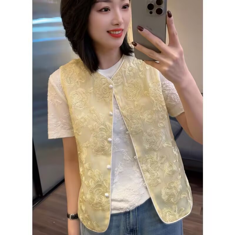 新中式国风背心马甲女新款