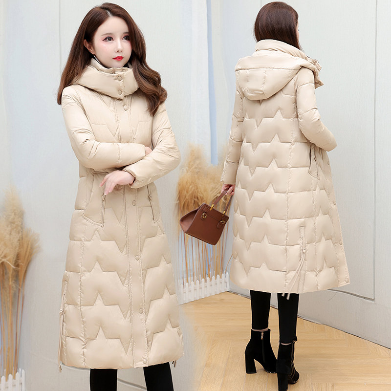 羽绒棉服女款2025年新款爆款轻薄中长款时尚可脱卸帽高端外套冬