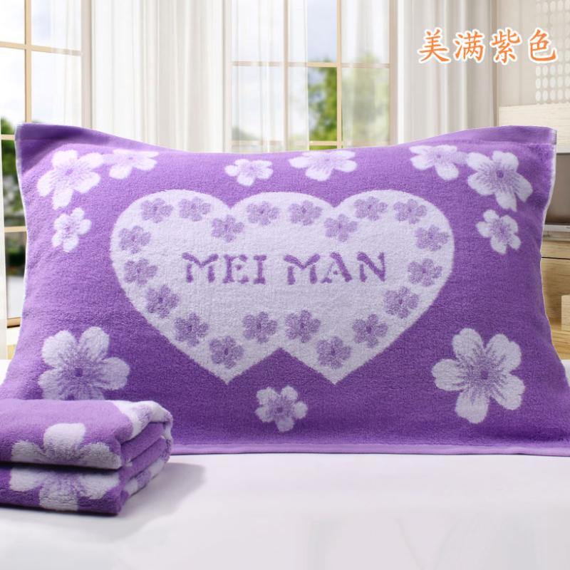 纯色枕巾卡通一对睡觉欧式
