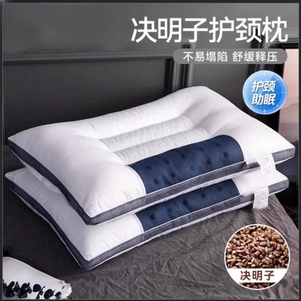决明子枕头护颈椎助睡眠成人家用枕芯一对装宿舍单人荞麦整头专用