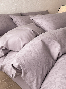 60S高端轻奢色织全棉四件套纯棉2025新款床上用品被套床单三件套4