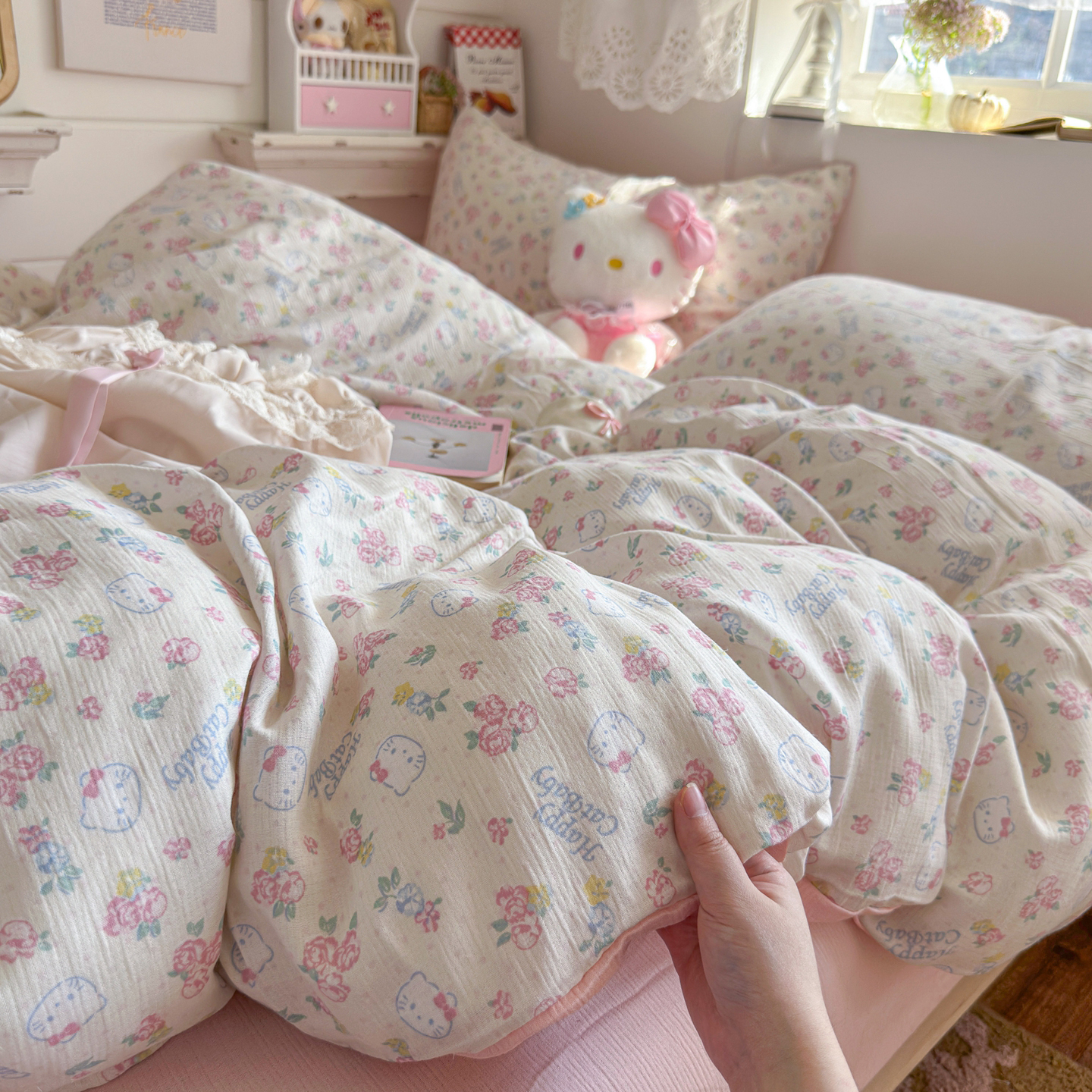 少女心三层纱四件套2025新款被套