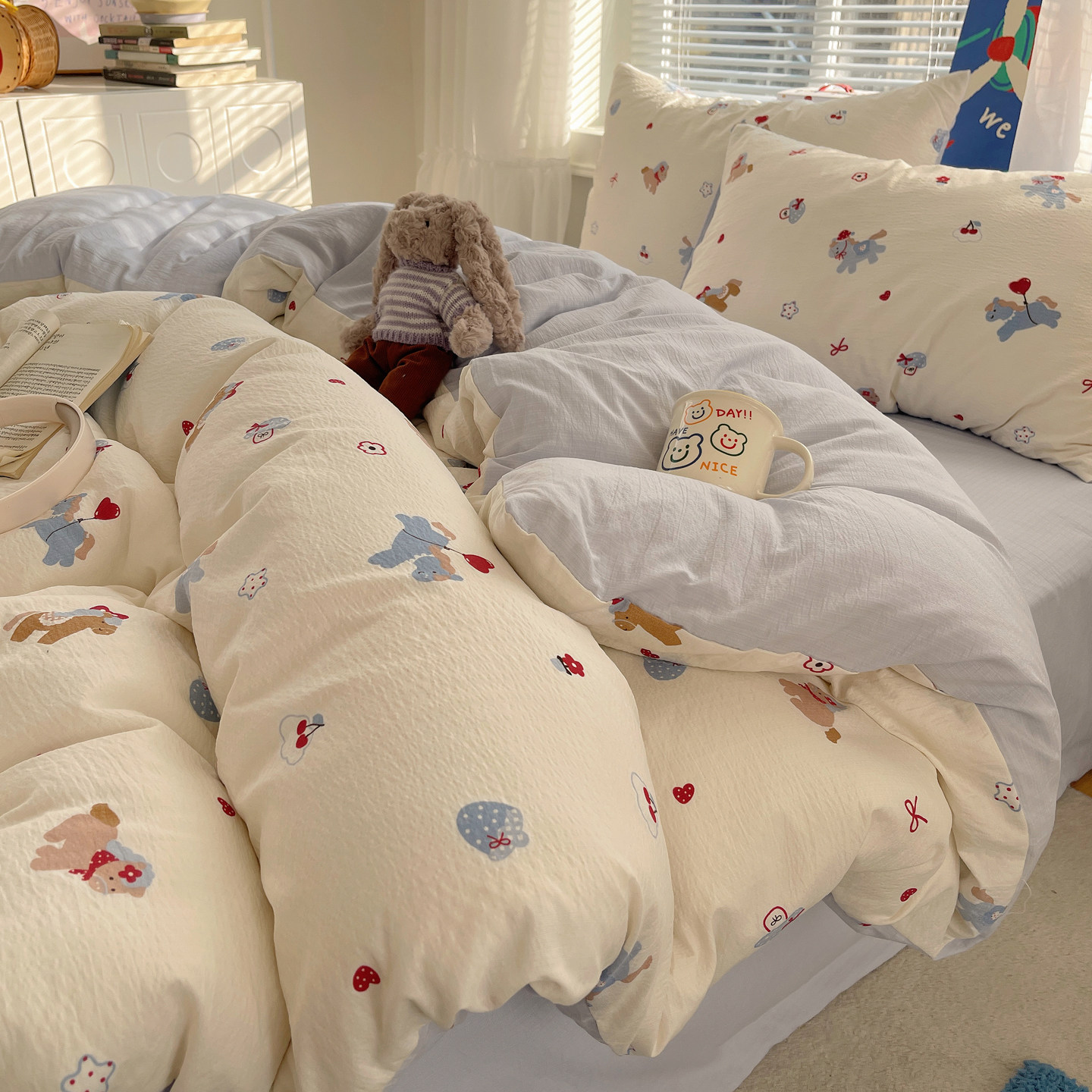 小清新双层纱被套单件200x230cm被罩150x200单人非全棉纯棉四件套,床上用品,被套,淘宝优惠券,粉丝福利购,淘宝优惠卷