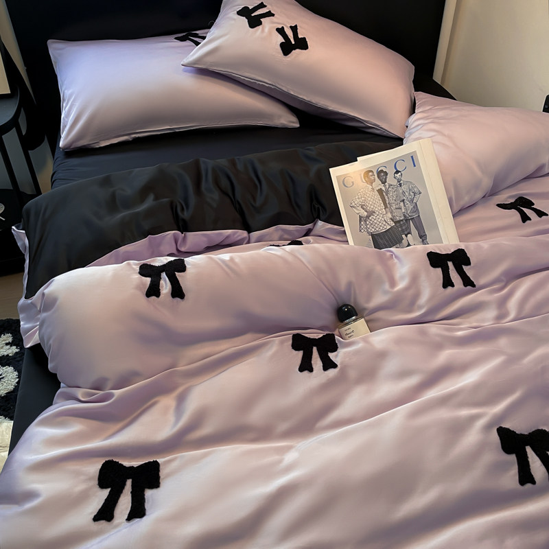 冰丝被套单件夏季宿舍单人被单150x200x230非全棉纯棉被罩四件套3