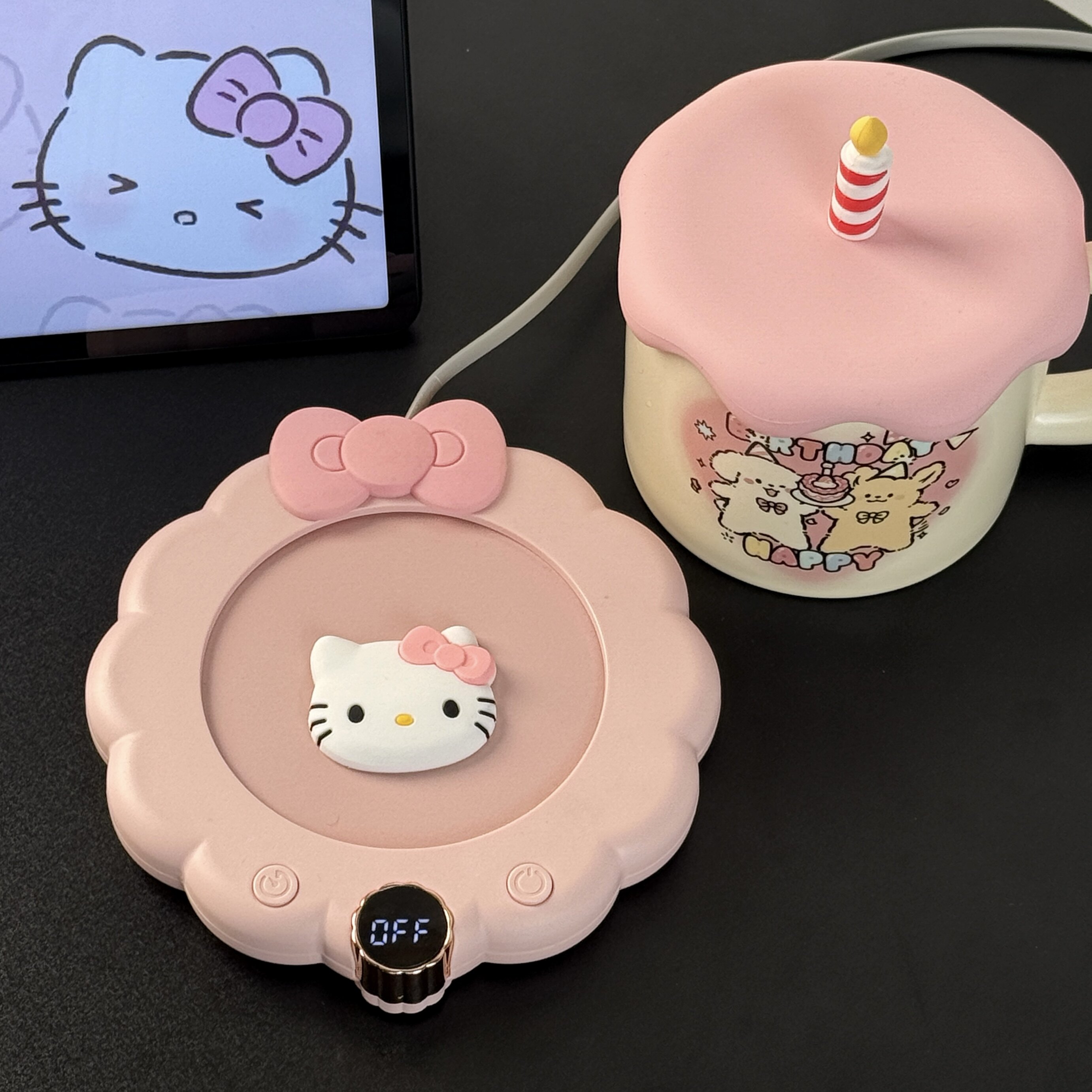 HelloKitty可爱桌面加热杯垫