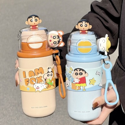 蜡笔小新卡通三饮保温杯小学生