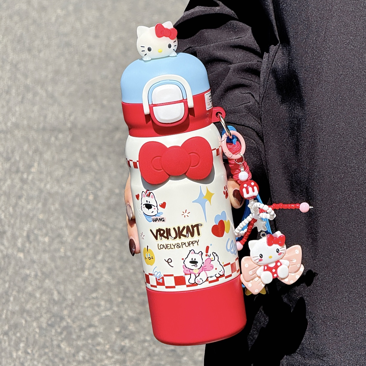 可爱小狗保温杯女生高颜值吸管杯