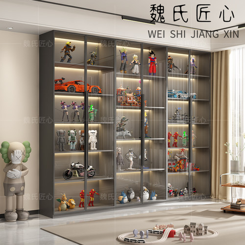 玻璃门收纳柜实木现代简约展示柜