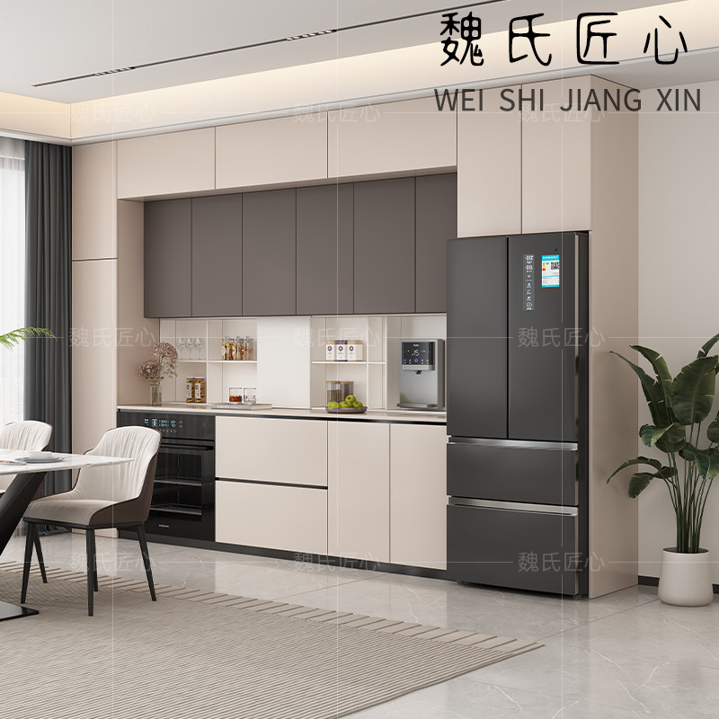 餐边柜酒柜一体靠墙柜子嵌入式冰箱柜厨房客厅定制简约现代储物柜