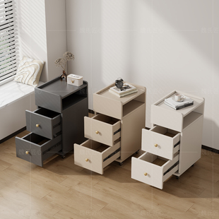 简约现代风可移动边几沙发茶几床头侧边柜客厅置物架小户型万向轮