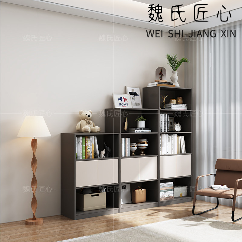 书架落地储物柜一体家用客厅自由组合柜子展示柜靠墙隔断组合书柜