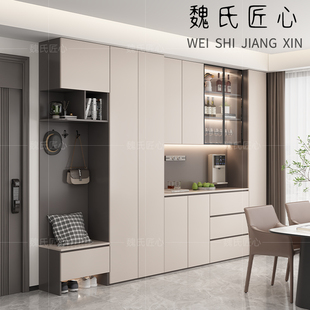 柜一体玄关柜新款 鞋 实木定制靠墙家用门口入户柜酒柜收纳柜组合柜