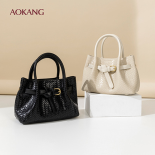 奥康 女包2026新品编织纹理手提包女高级感百搭单肩斜挎托特包