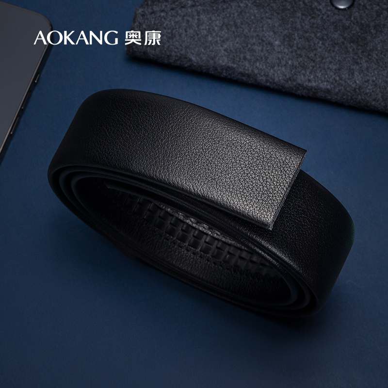 奥康男纯带身头层牛皮