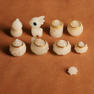 桃韵阁夜光石镂空香囊吊坠把把壶莲花手机钥匙扣配件DIY发光饰品