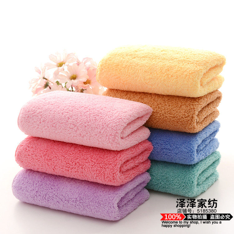 韩国珊瑚绒成人儿童洗脸毛巾加厚比纯棉吸水好擦头速干美容院包头