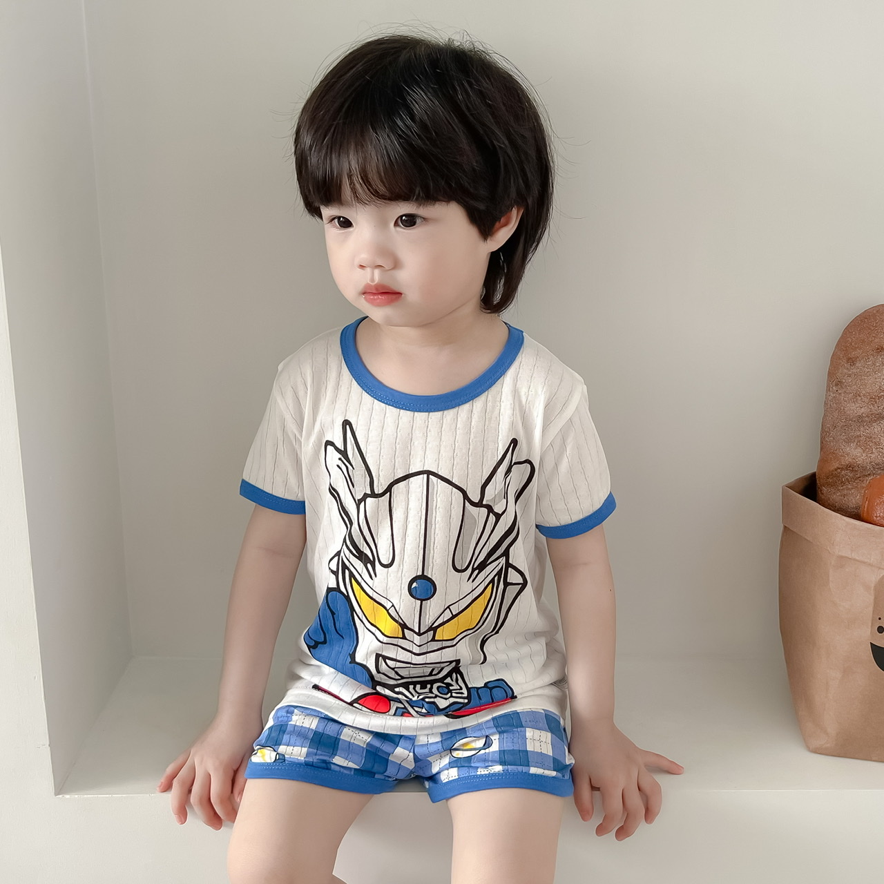 儿童纯棉卡通透气夏季套装家居服