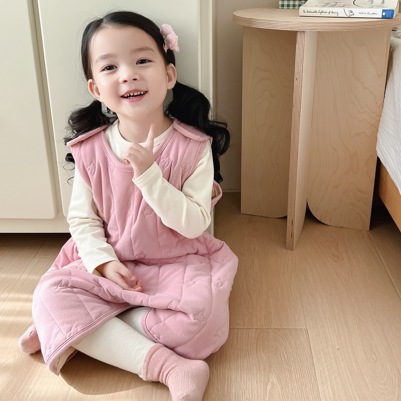 儿童背心睡袋秋冬羊毛蚕丝防踢被