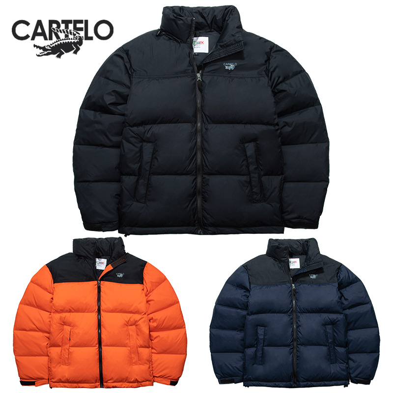 暴力橙户外短款羽绒服卡帝乐鳄鱼