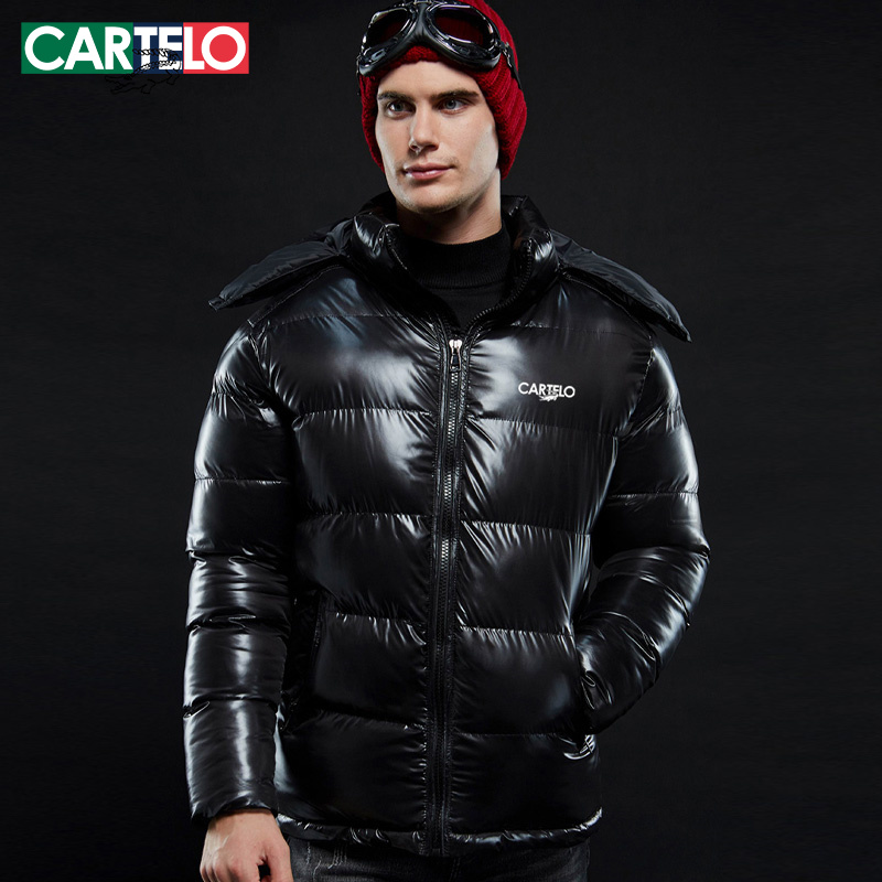 鳄鱼加厚冬季亮面外套