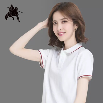 2025新款夏季女士纯棉短袖上衣polo衫时尚半袖修身粉色上衣潮定制