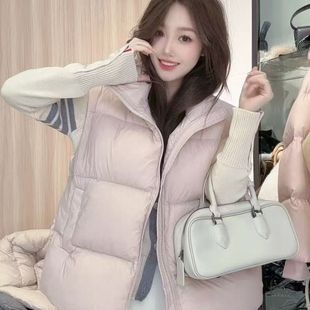 90%白鹅绒羽绒服马甲2025新款 宽松秋冬坎肩立领背心 简约加厚韩版