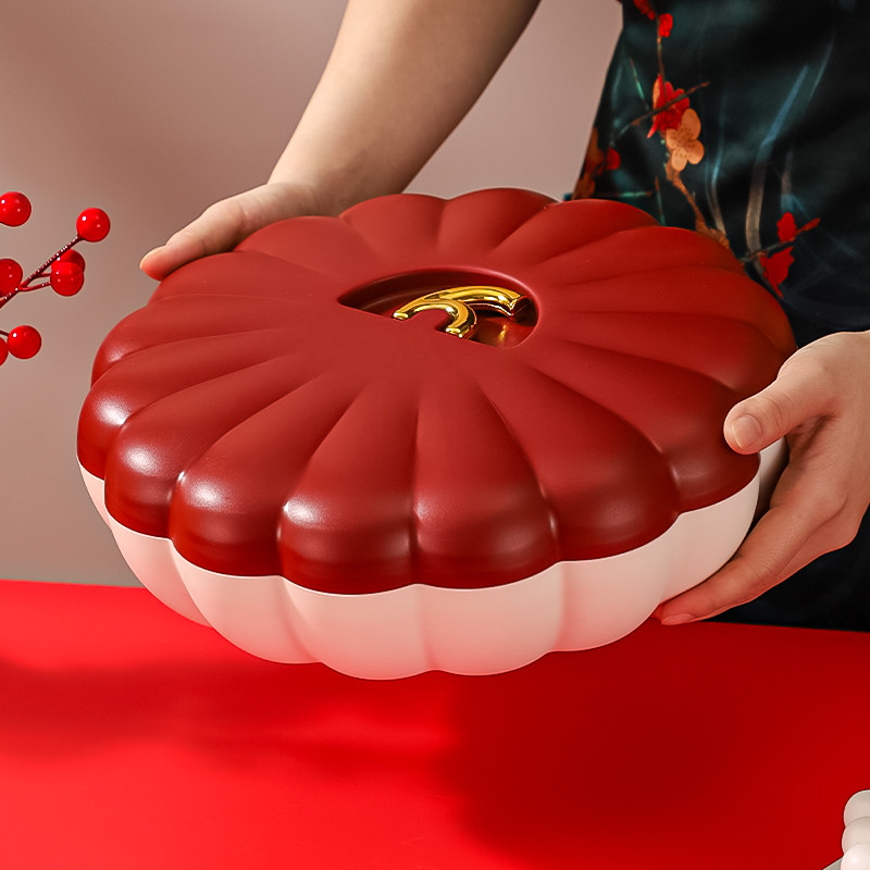 过年喜庆糖果盒客厅家用轻奢干果盘高颜值乔迁精致瓜子零食收纳盒,餐饮具,果盆/果盘/果篮,淘宝优惠券,粉丝福利购,淘宝优惠卷