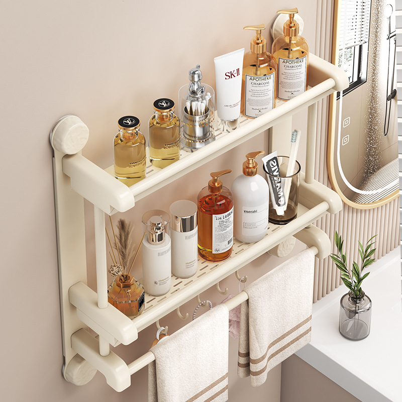 毛巾收纳架吸盘式壁挂式