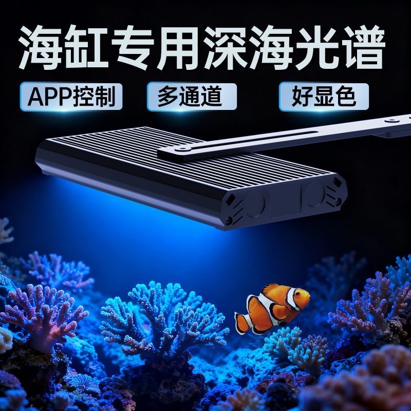 海缸珊瑚灯全光谱含UV海水小缸海水鱼软体珊瑚专用造景爆藻小丑鱼