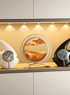 创意流沙画沙漏玄关桌面摆件家居客厅酒柜电视柜装饰品乔迁送礼