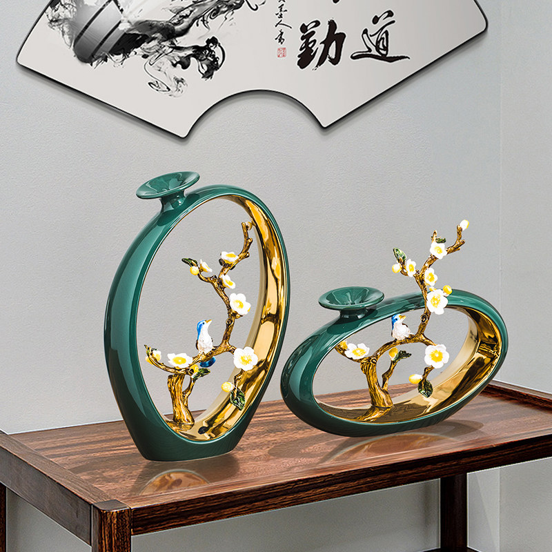 新中式陶瓷摆件家居饰品客厅电视柜插花花瓶装饰品创意桌面摆件,家居饰品,桌面摆件,淘宝优惠券,粉丝福利购,淘宝优惠卷