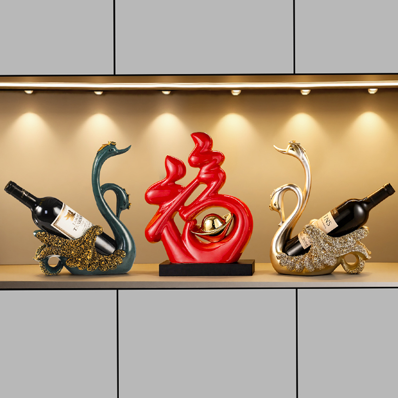 轻奢酒柜电视柜装饰品酒架摆件